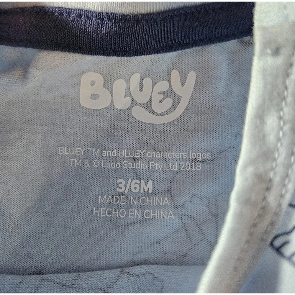 Bluey Baby 2 Piece Outfit Set 3-6‎ Months Romper Shirt Balloon Bingo Bluey